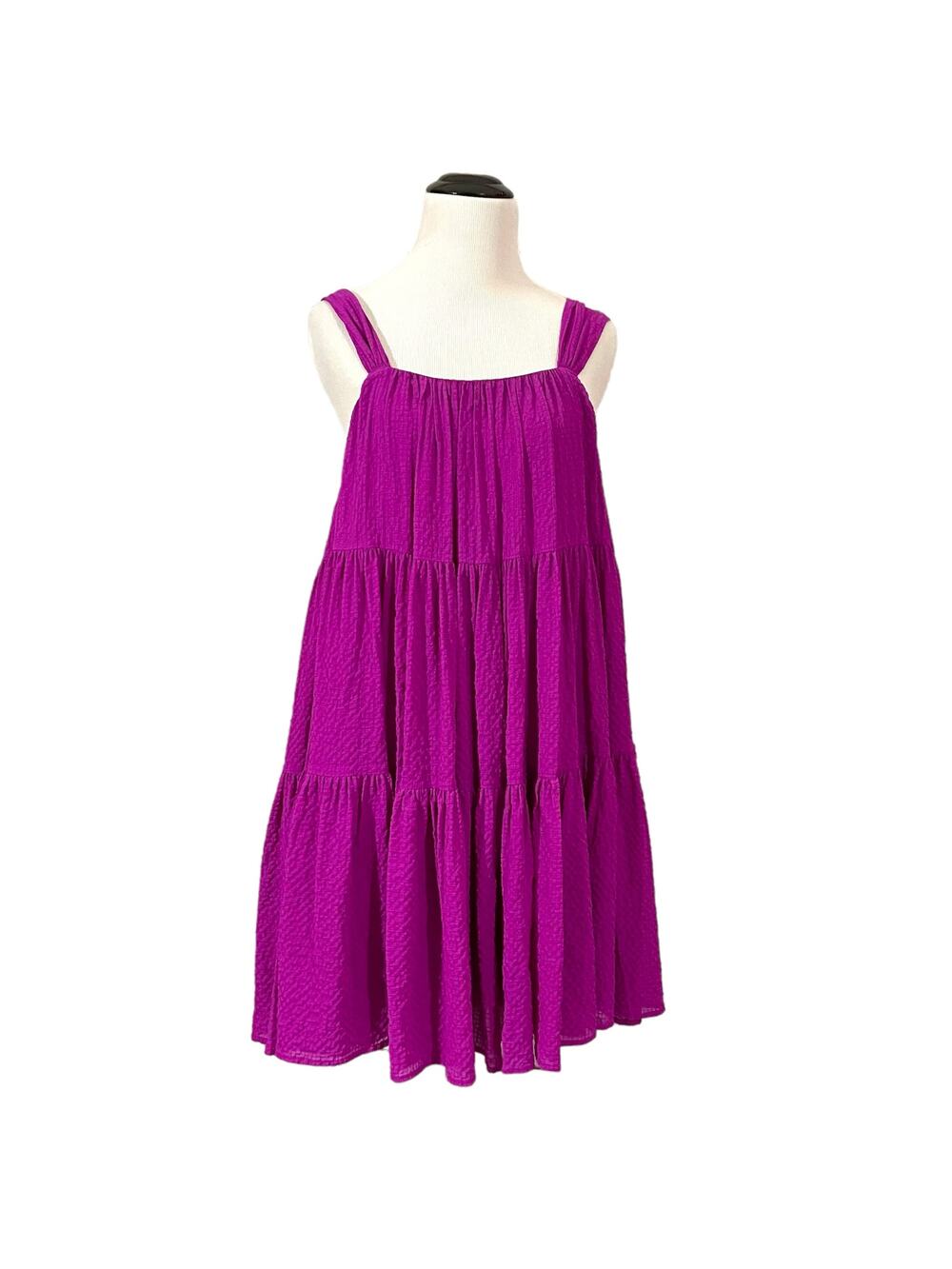 STINE GOYA Benedicte Tiered Trapeze Dress - Flamingo - XS